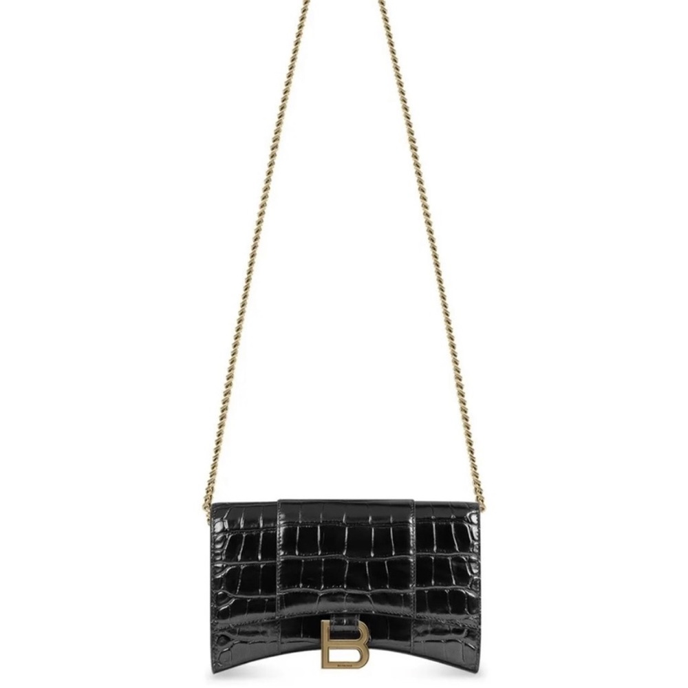 Balenciaga Hourglass Crocodile Wallet bag - Black